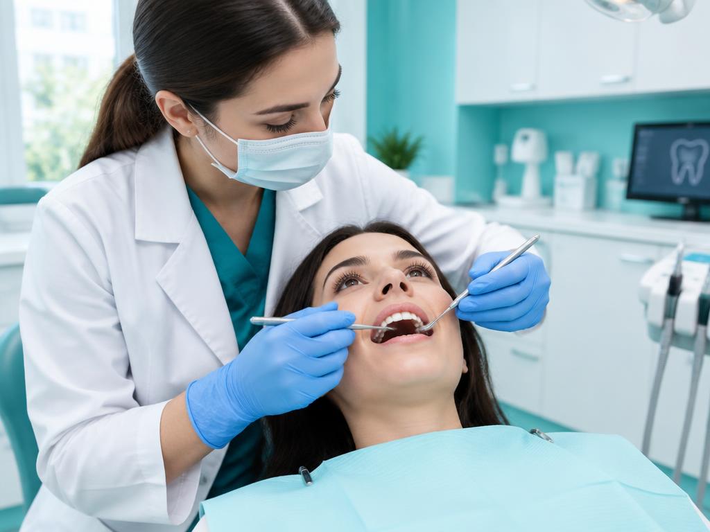 Dentist discussing a patient's oral health