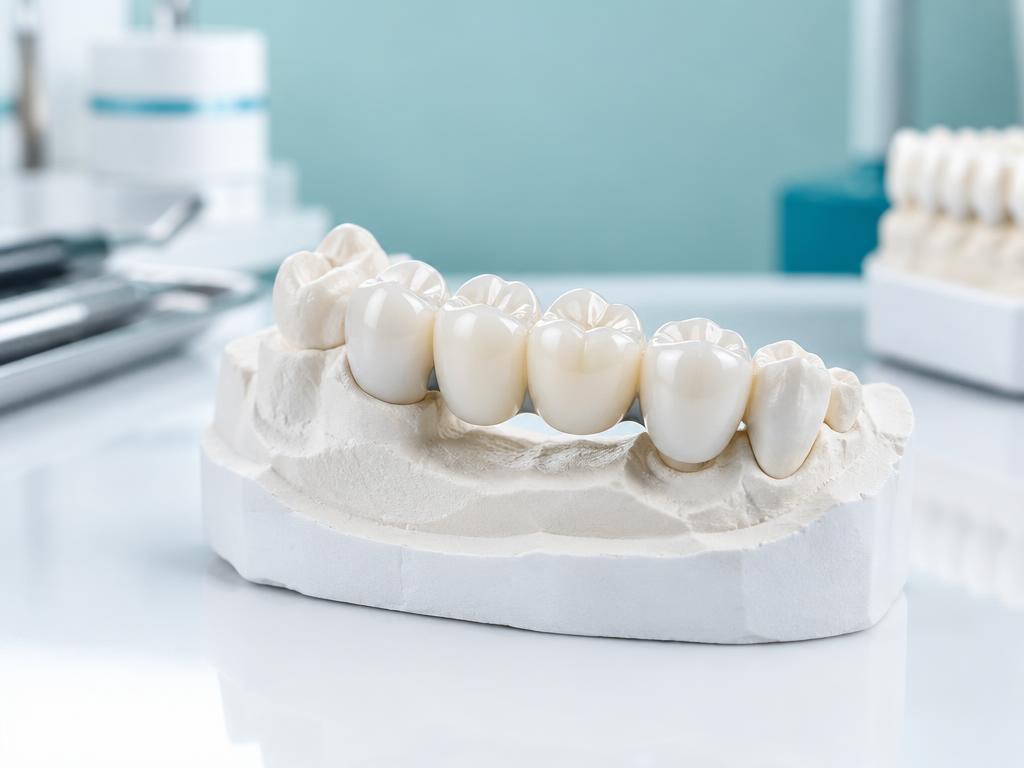 Porcelain crown and bridge prosthesis model